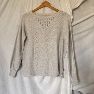 Lucky Brand Light Gray V-Neck Sweater